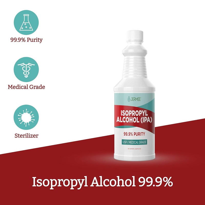 JERMEE Isopropyl Alcohol (IPA) 99.9% Purity - USP/Medical Grade - Concentrated Rubbing Alcohol, Made in The USA - 128 oz - Image 2